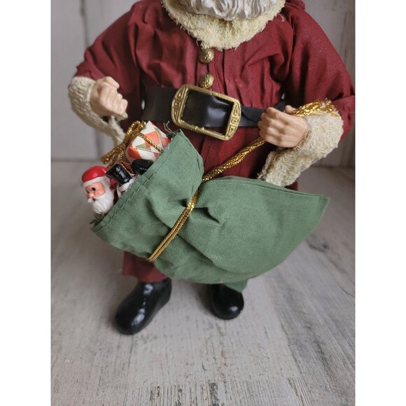 Santa claus Windsor fabric mache xmas vintage toy bag decor figure - Picture 2 of 7